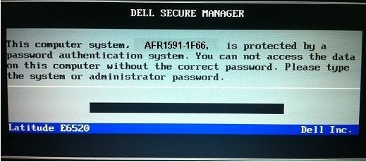 Dell E7A8 Master Password